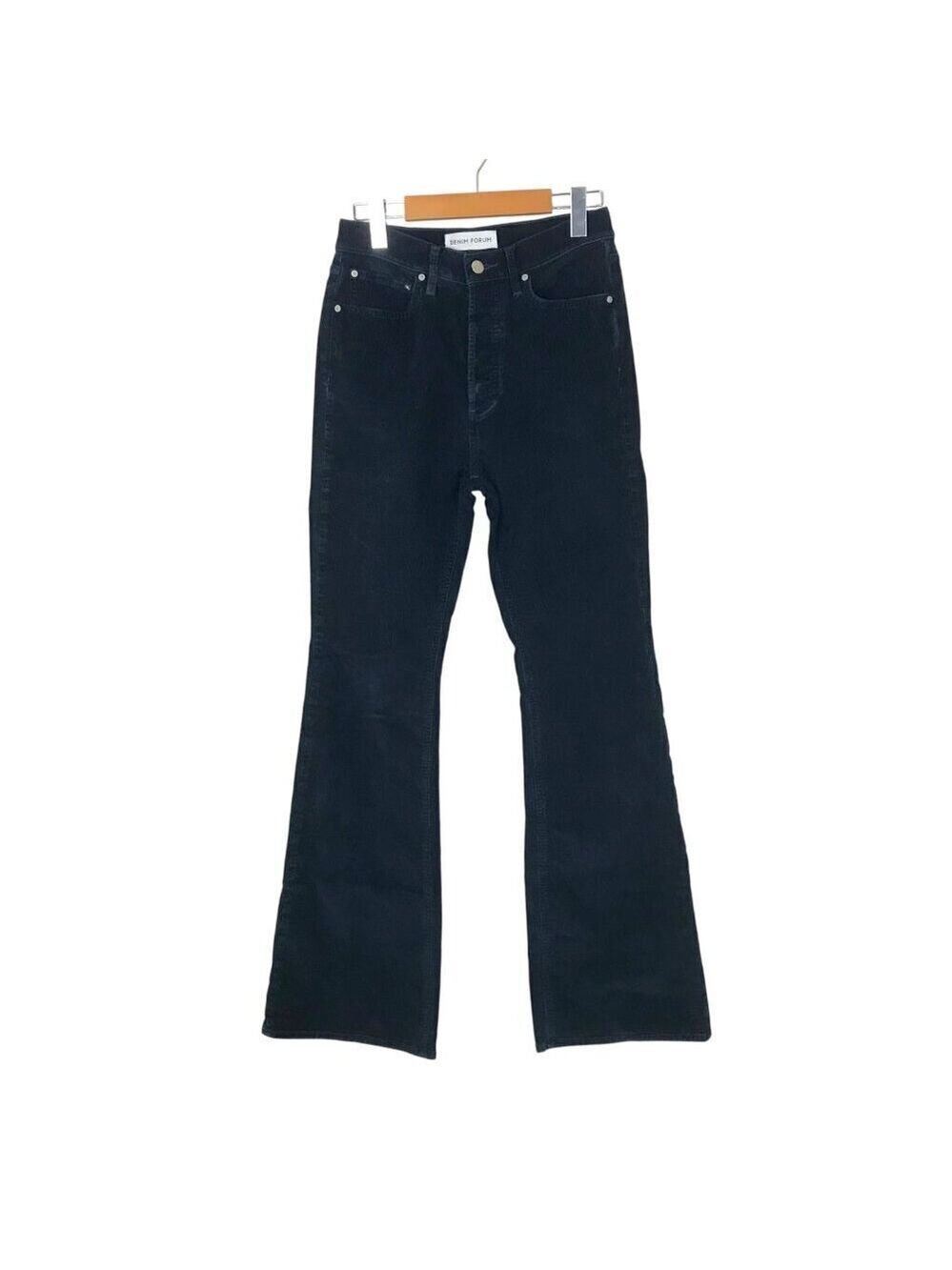 Denim Forum The Marianne  High Rise Flare Navy Blue Corduroy Pants Size 27
